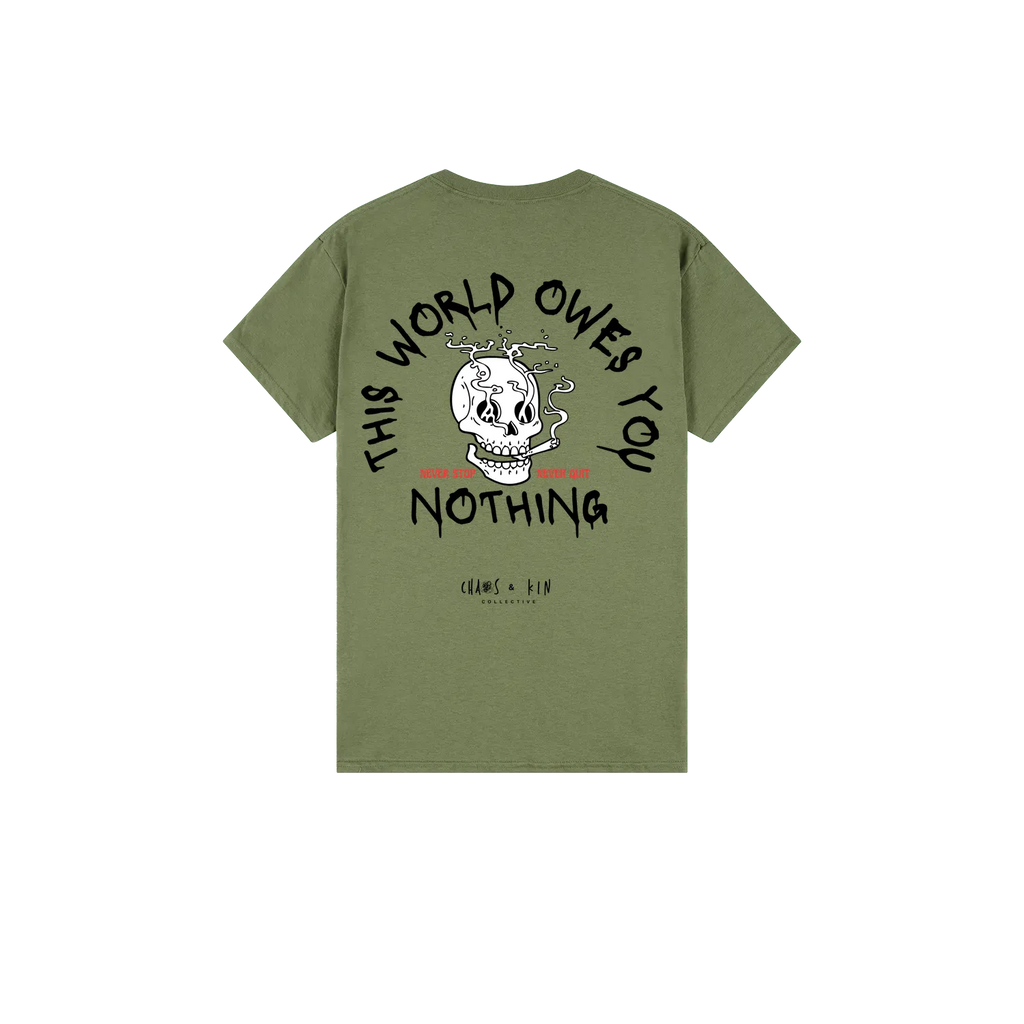 Military Green back flat lay