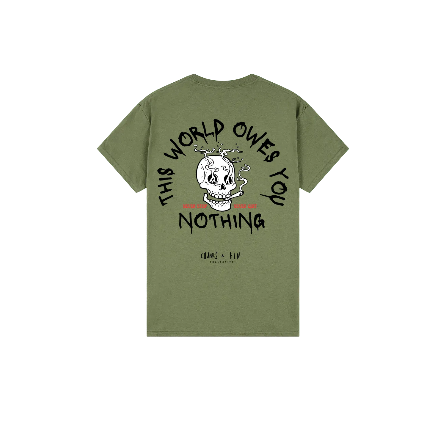 Military Green back flat lay