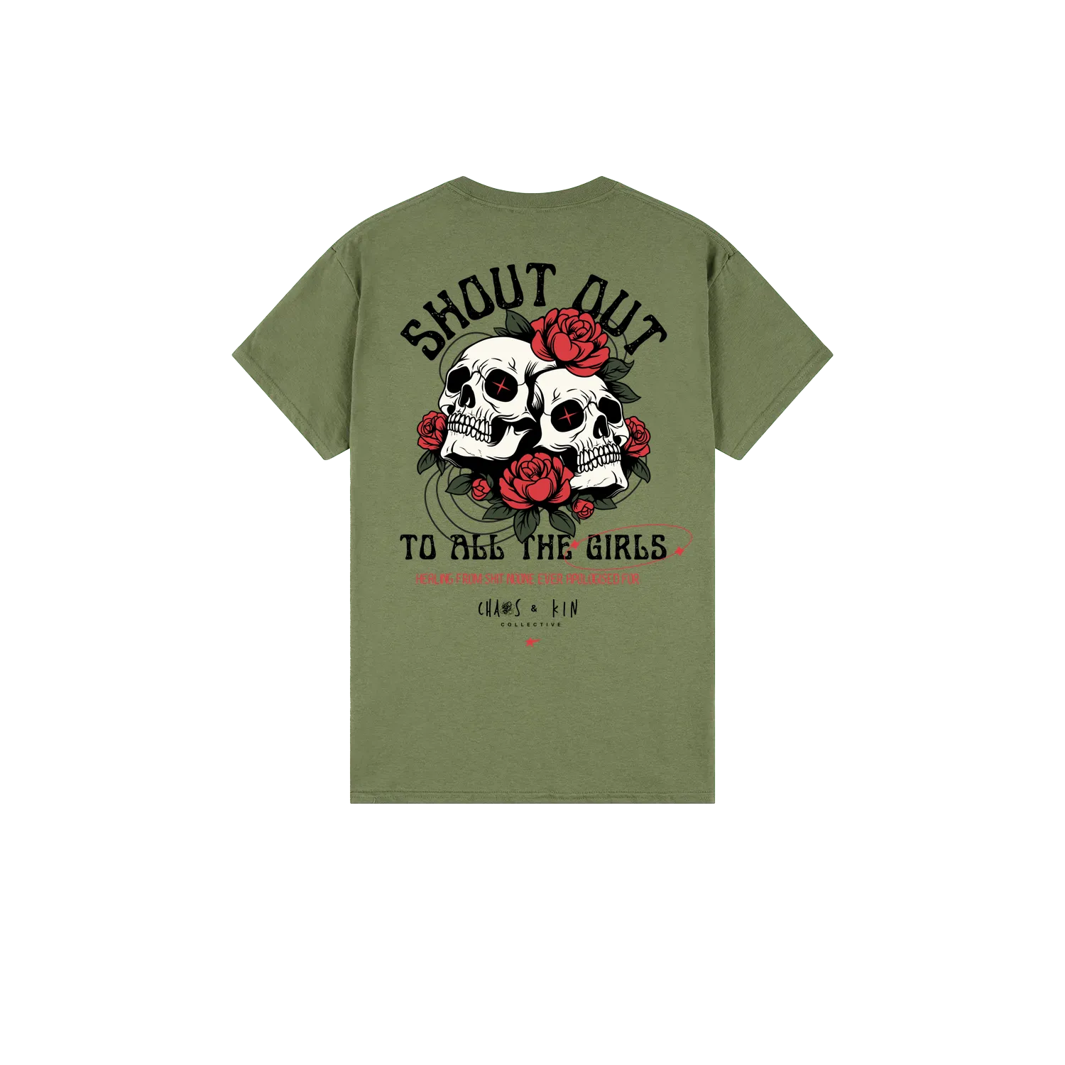 Military Green back flat lay