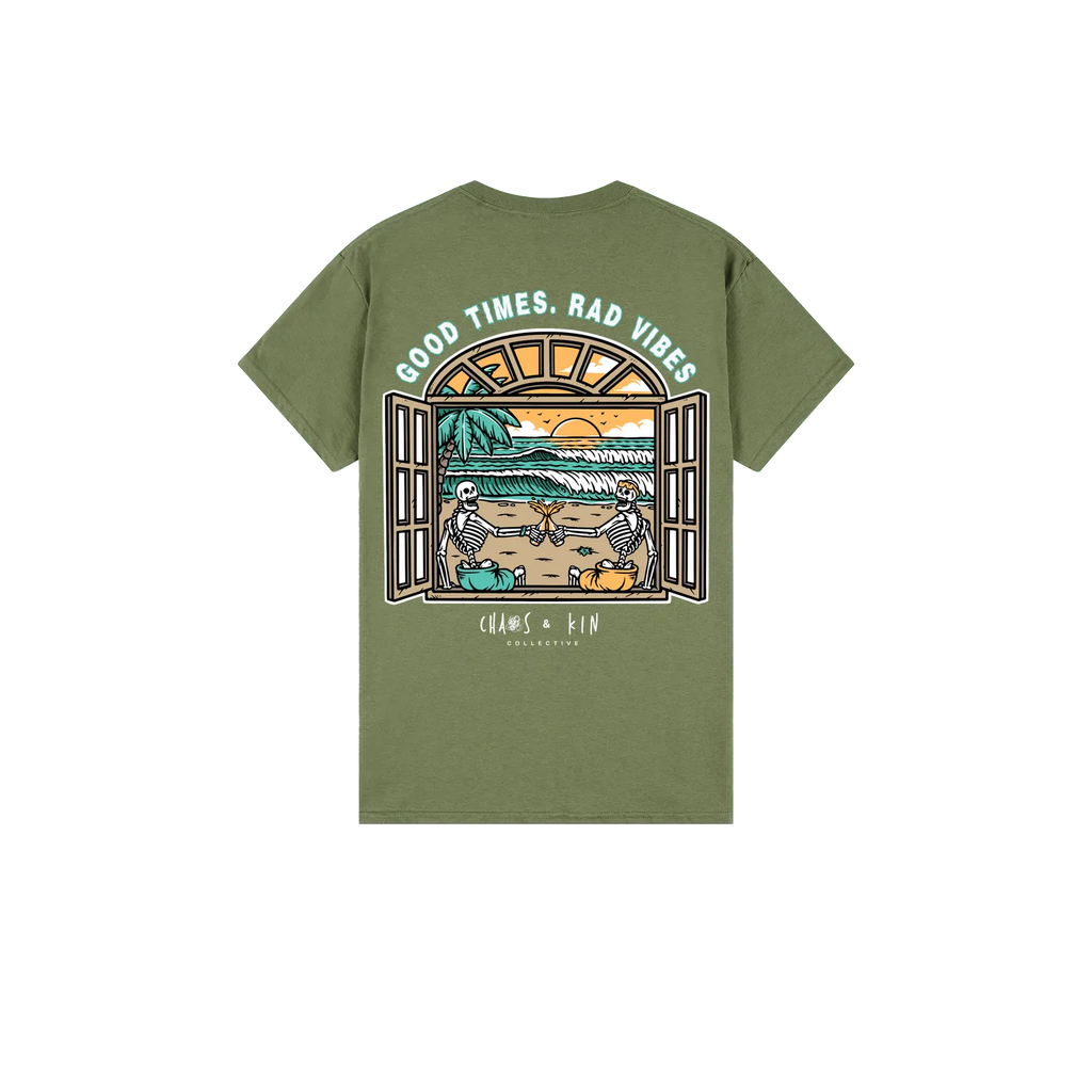 Military Green back flat lay