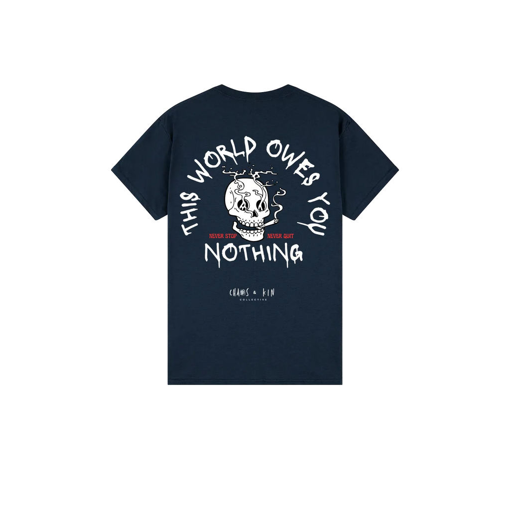 Navy back flat lay