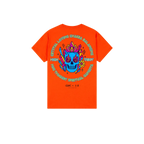 Orange back flat lay