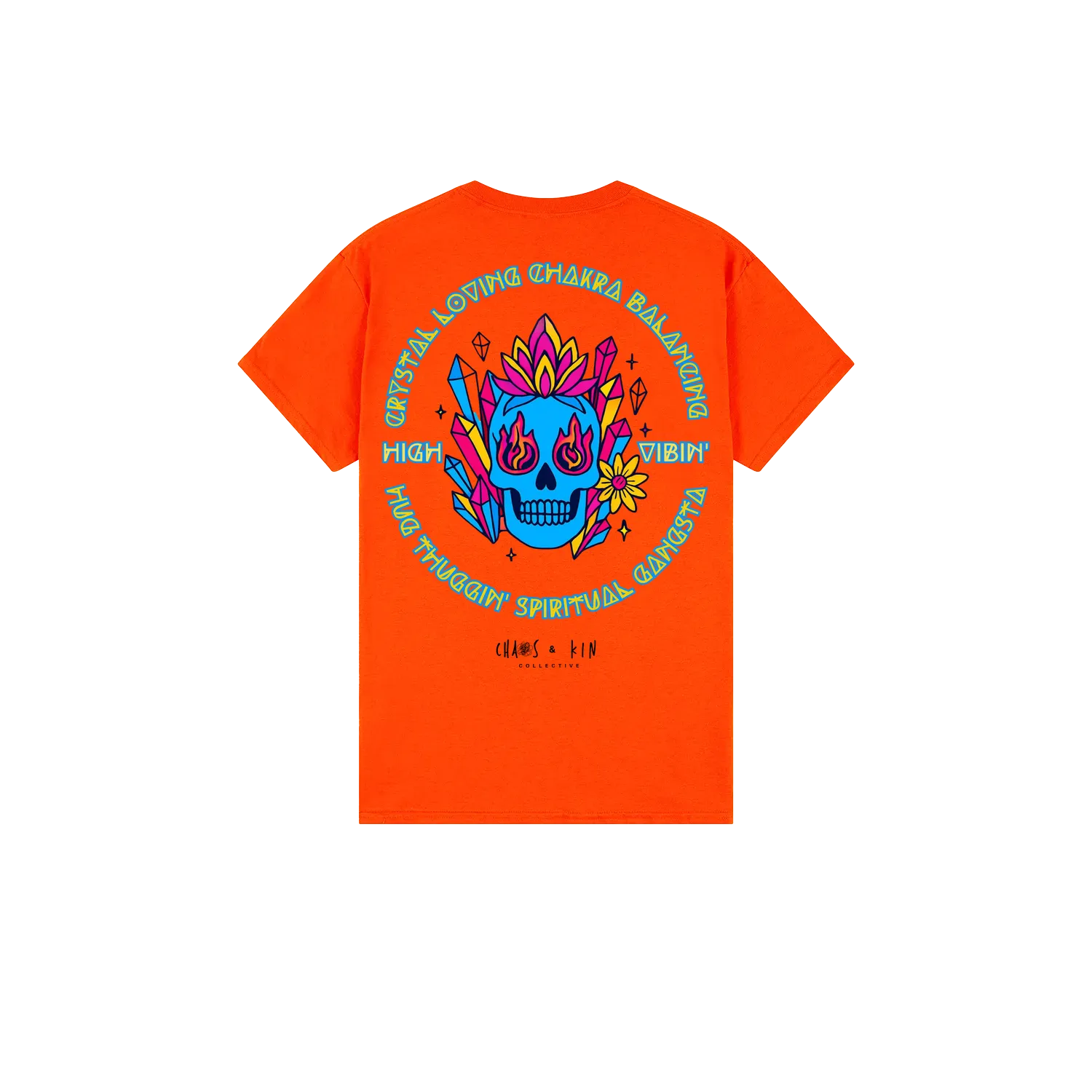 Orange back flat lay