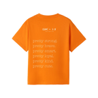 Orange back flat lay