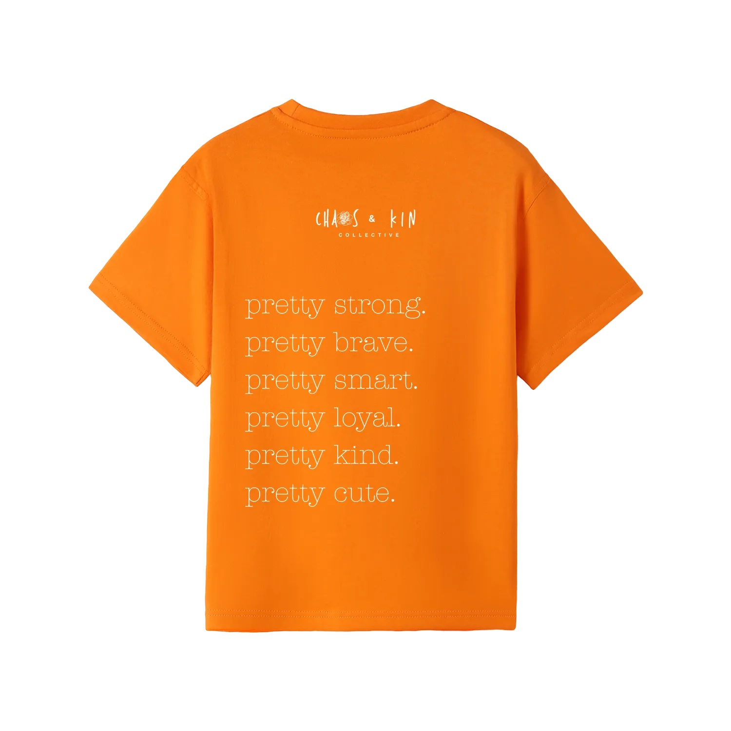 Orange back flat lay
