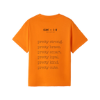 Orange back flat lay