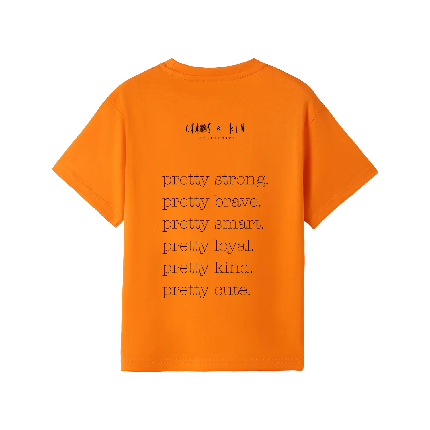 Orange back flat lay