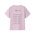 Pink back flat lay