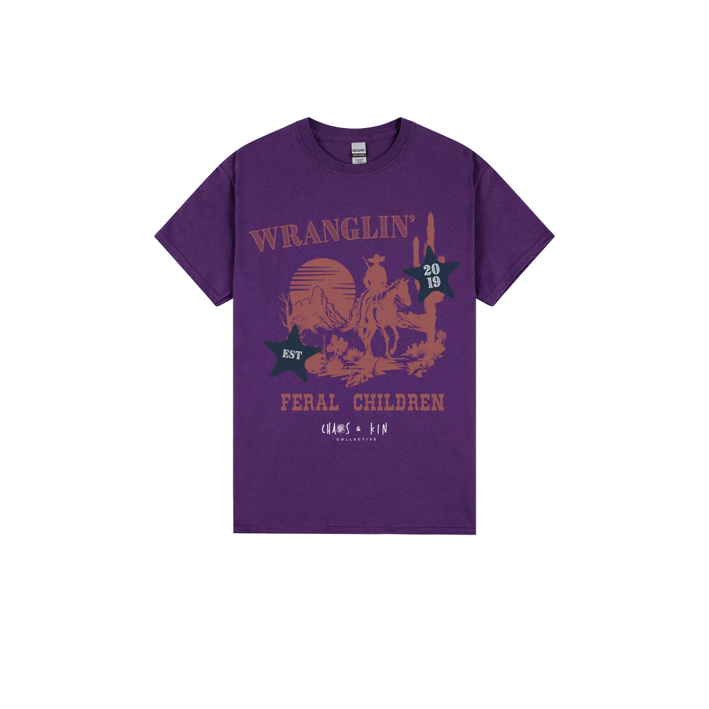 Purple front flat lay