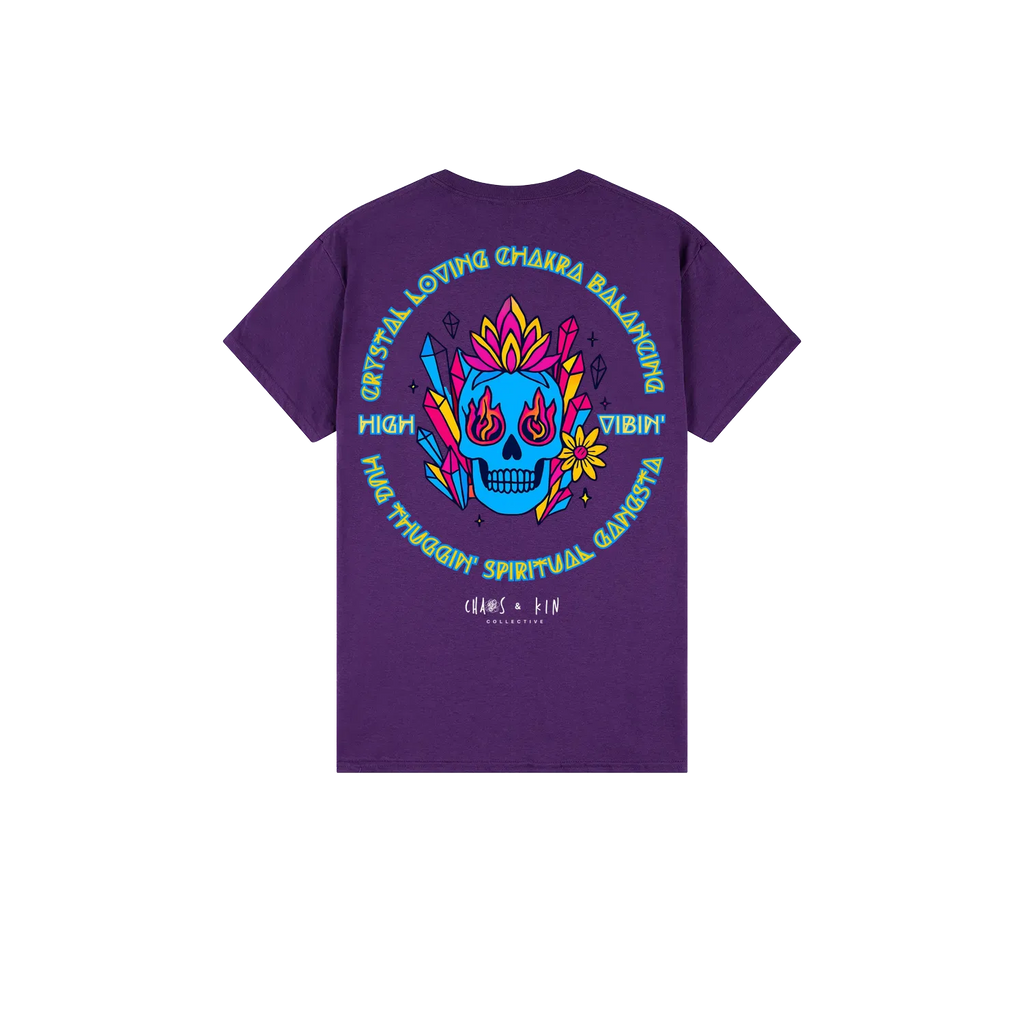 Purple back flat lay