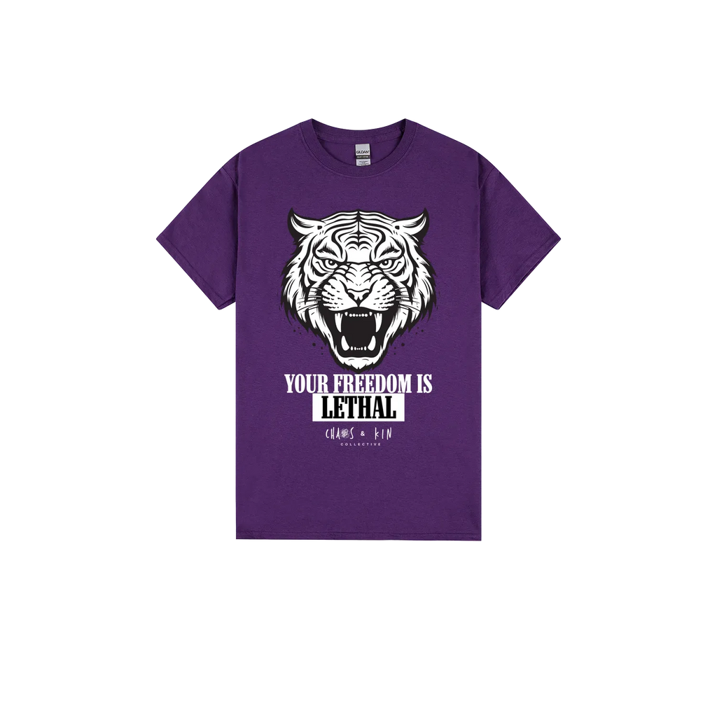 Purple front flat lay