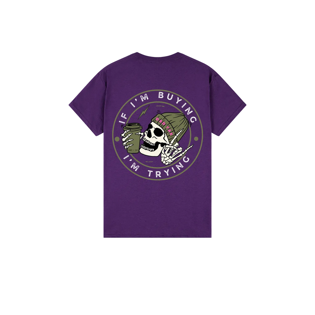 Purple back flat lay