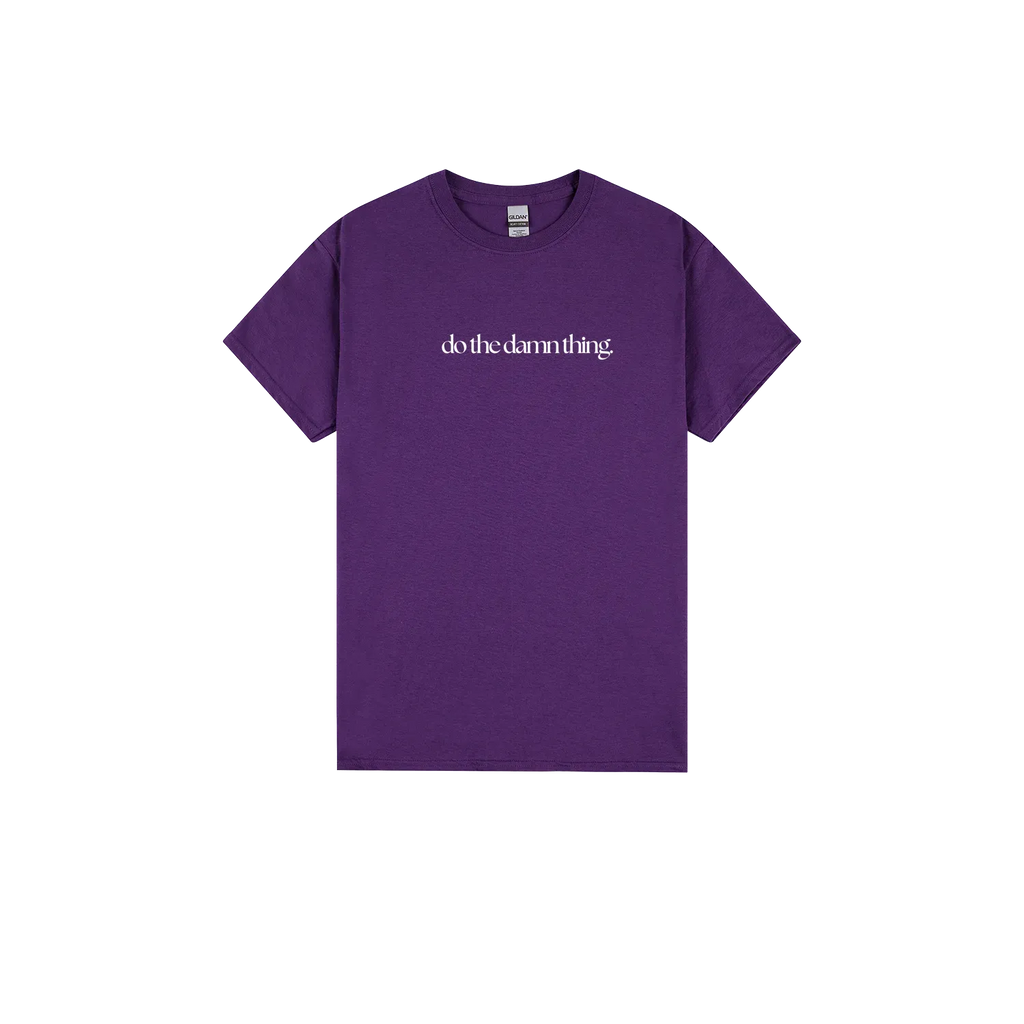 Purple front flat lay