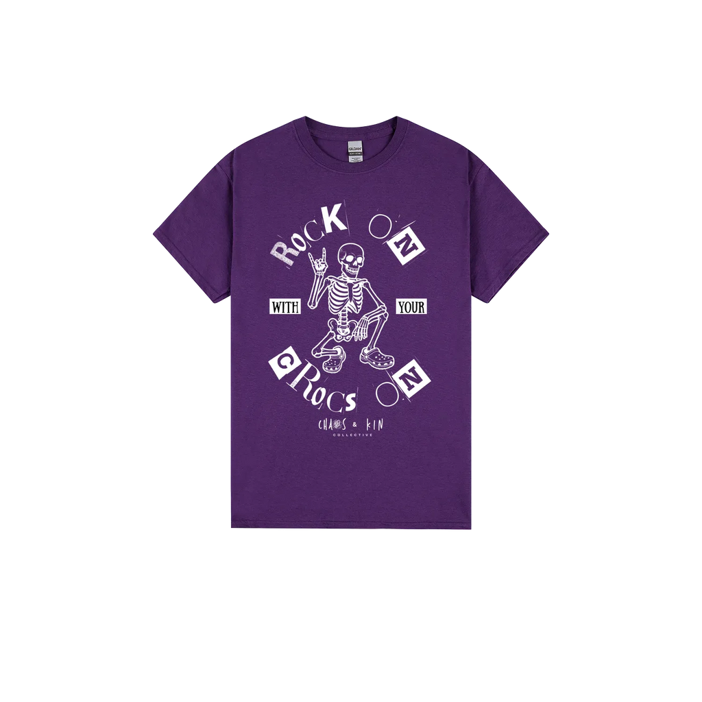 Purple front flat lay