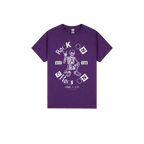 Purple front flat lay