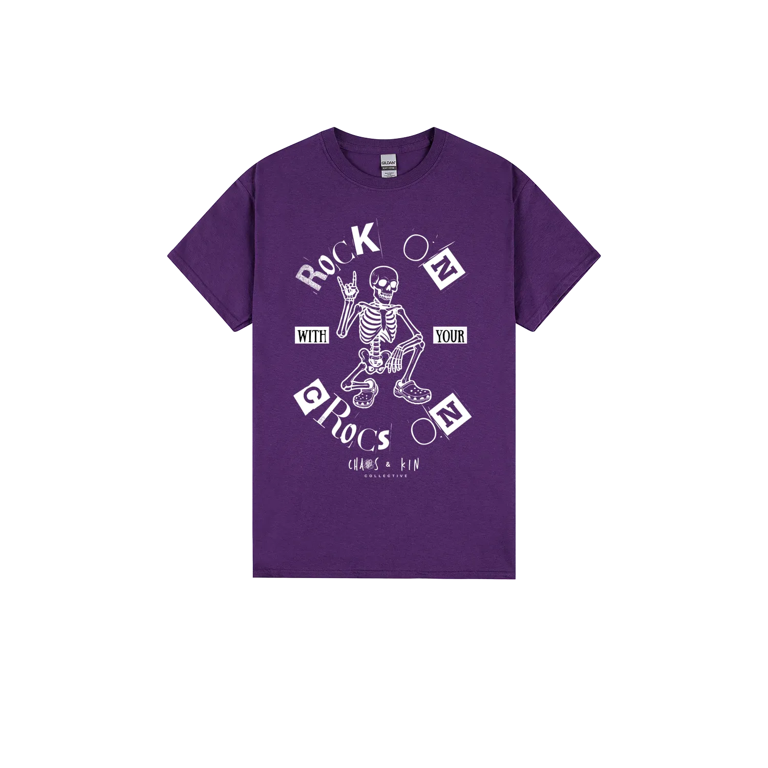 Purple front flat lay