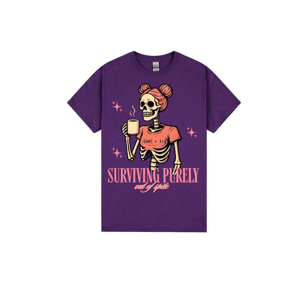 Purple front flat lay