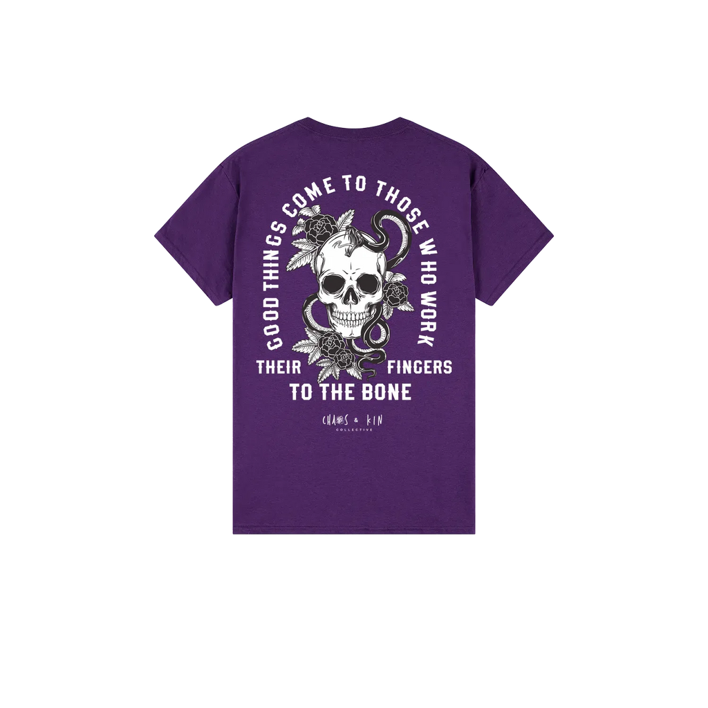 Purple back flat lay