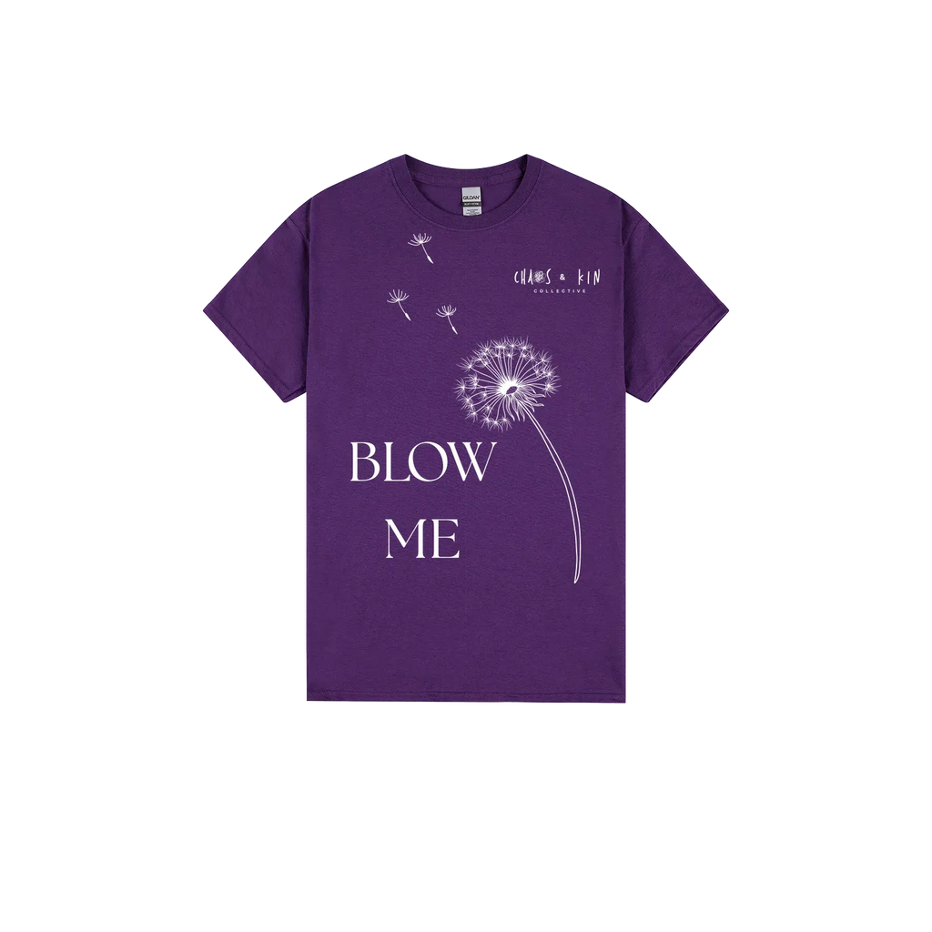 Purple front flat lay