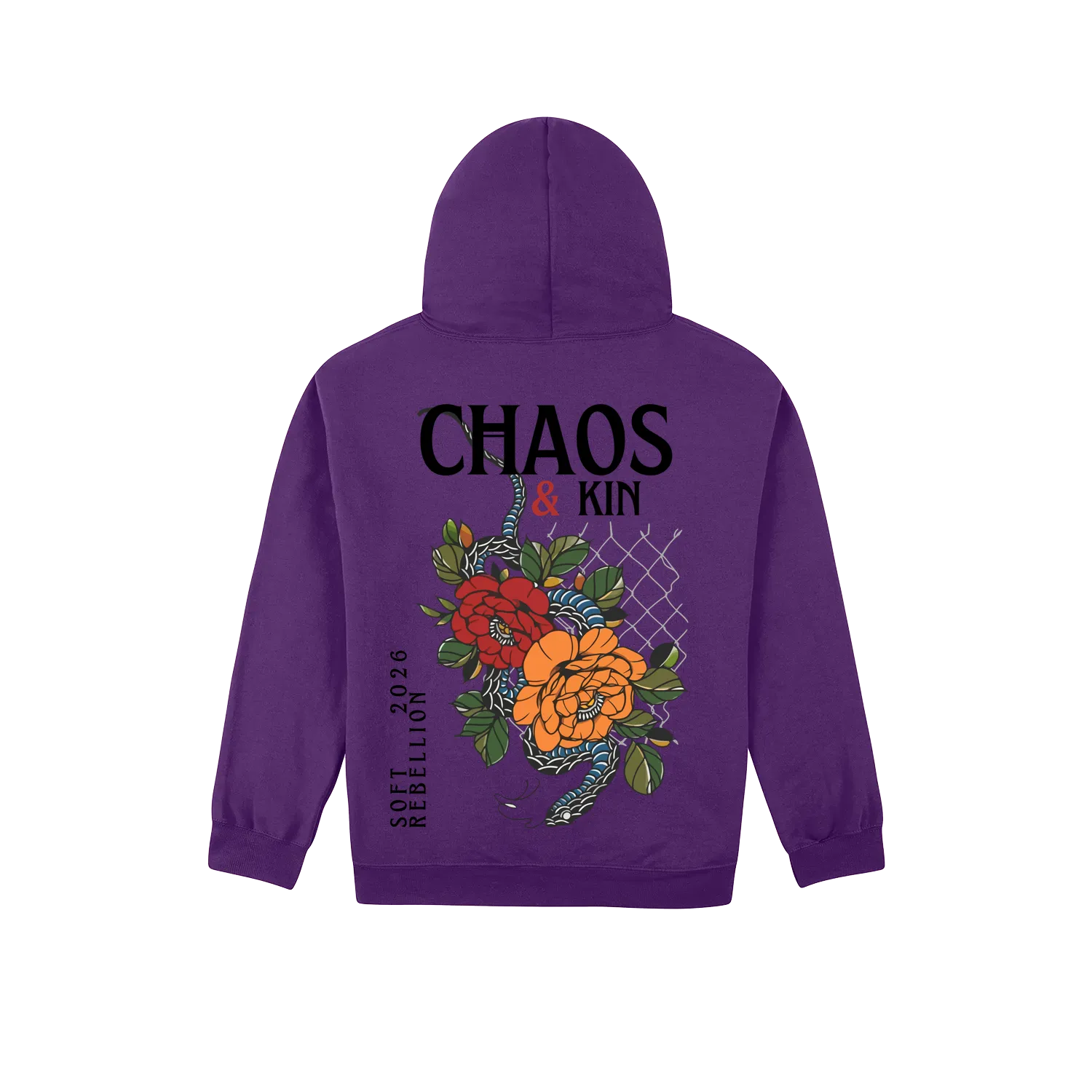Purple back flat lay