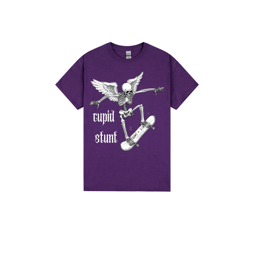 Purple front flat lay