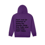 Purple back flat lay
