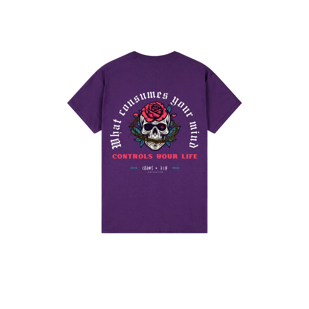 Purple back flat lay