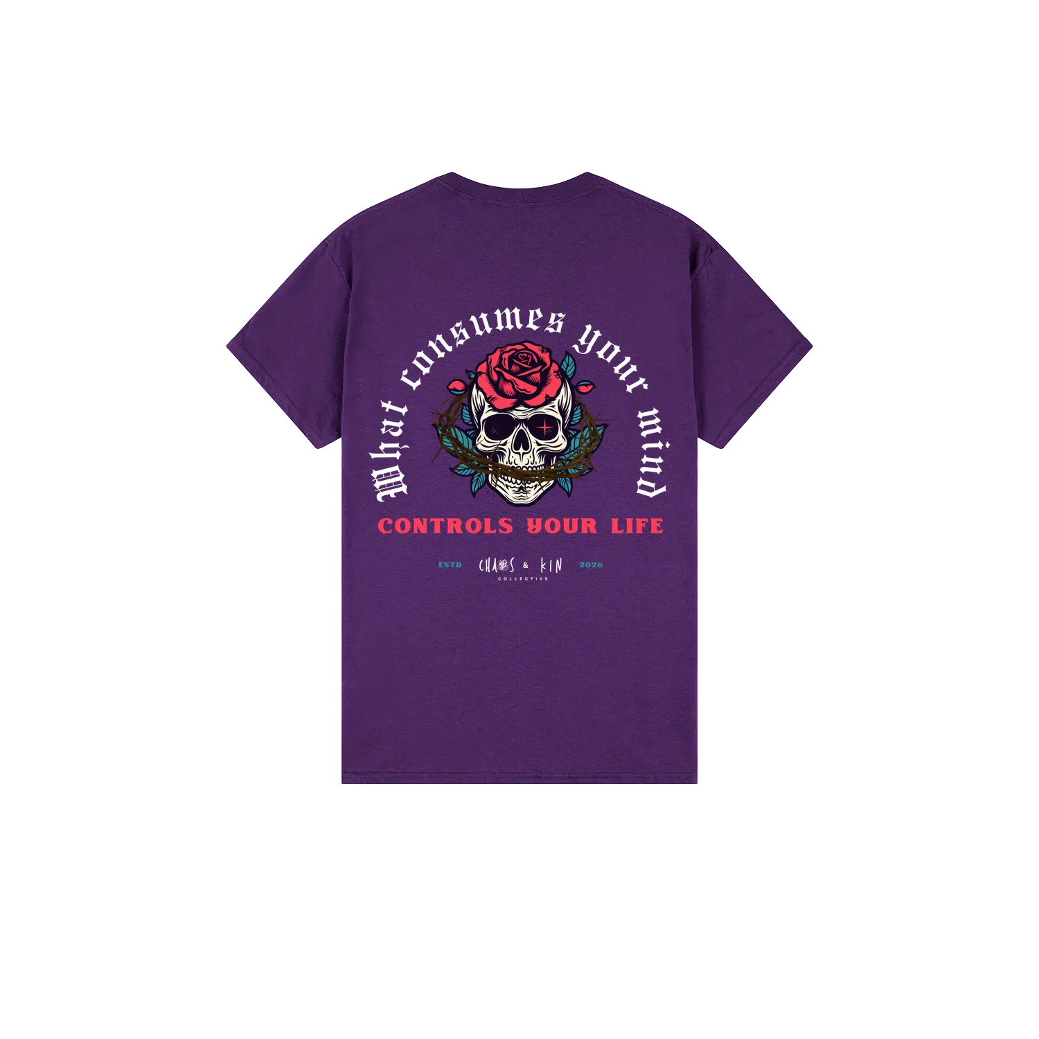 Purple back flat lay