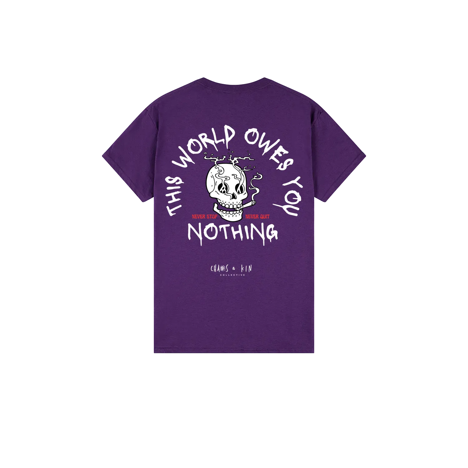 Purple back flat lay