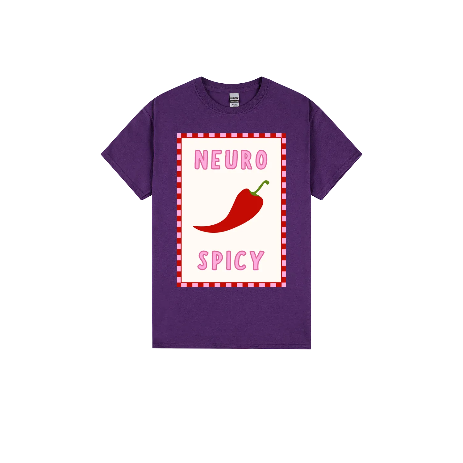 Purple front flat lay