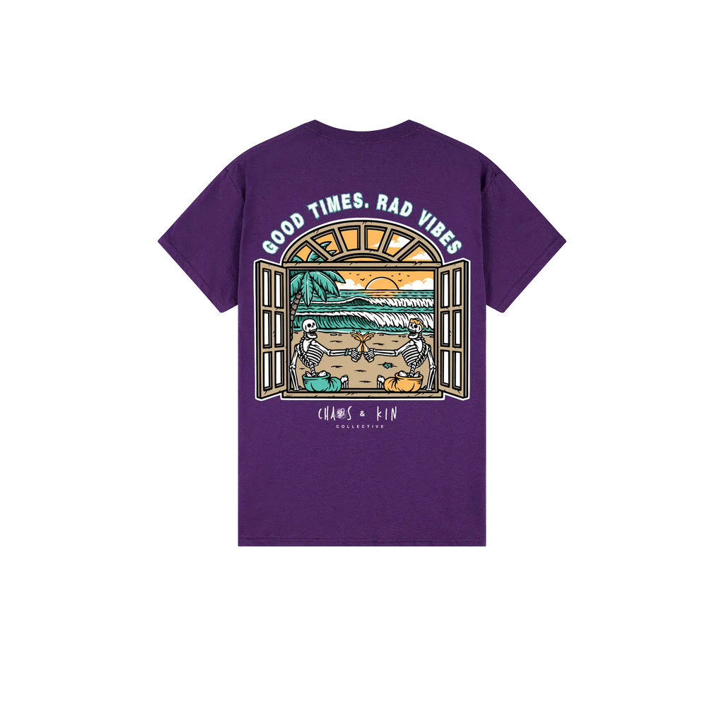 Purple back flat lay
