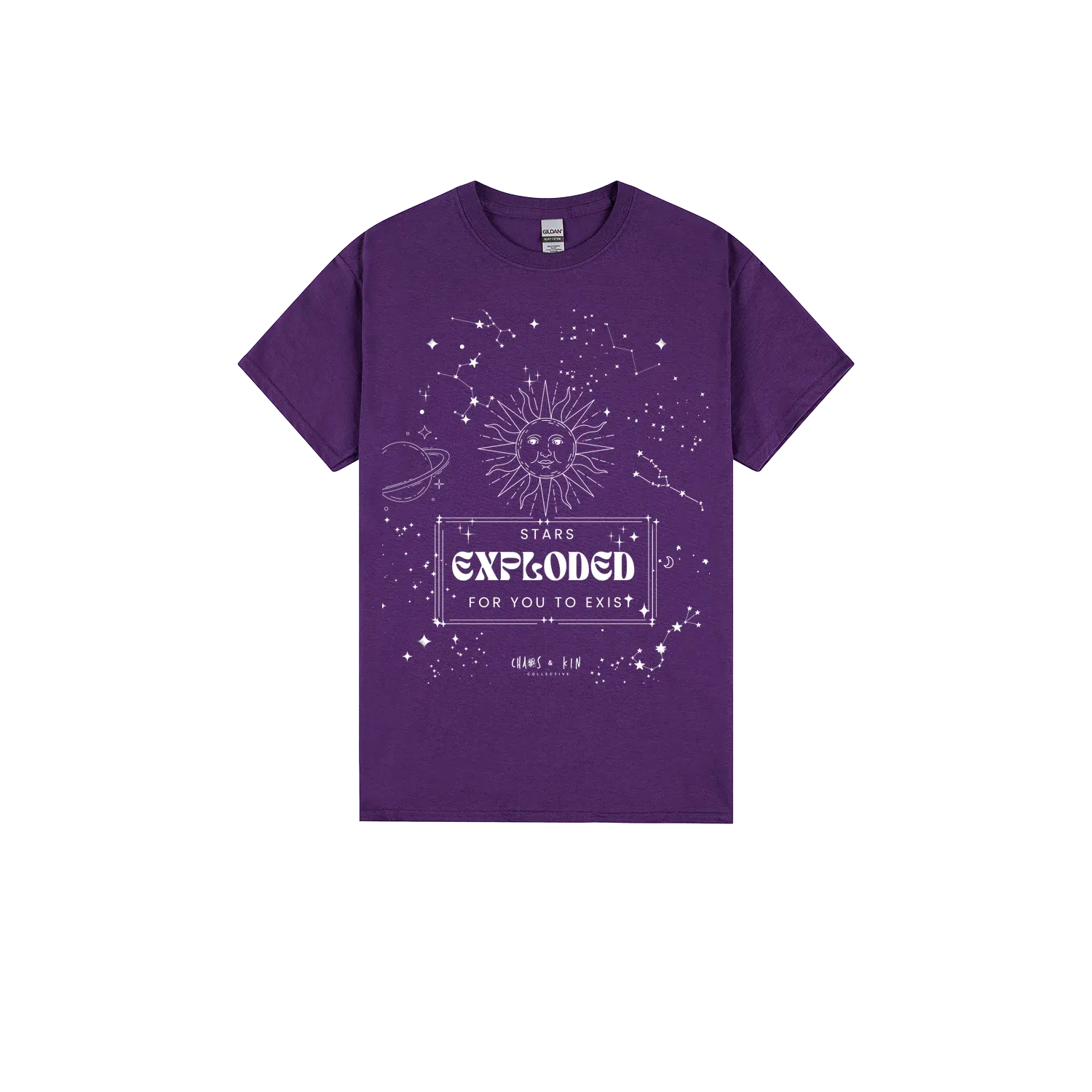 Purple front flat lay