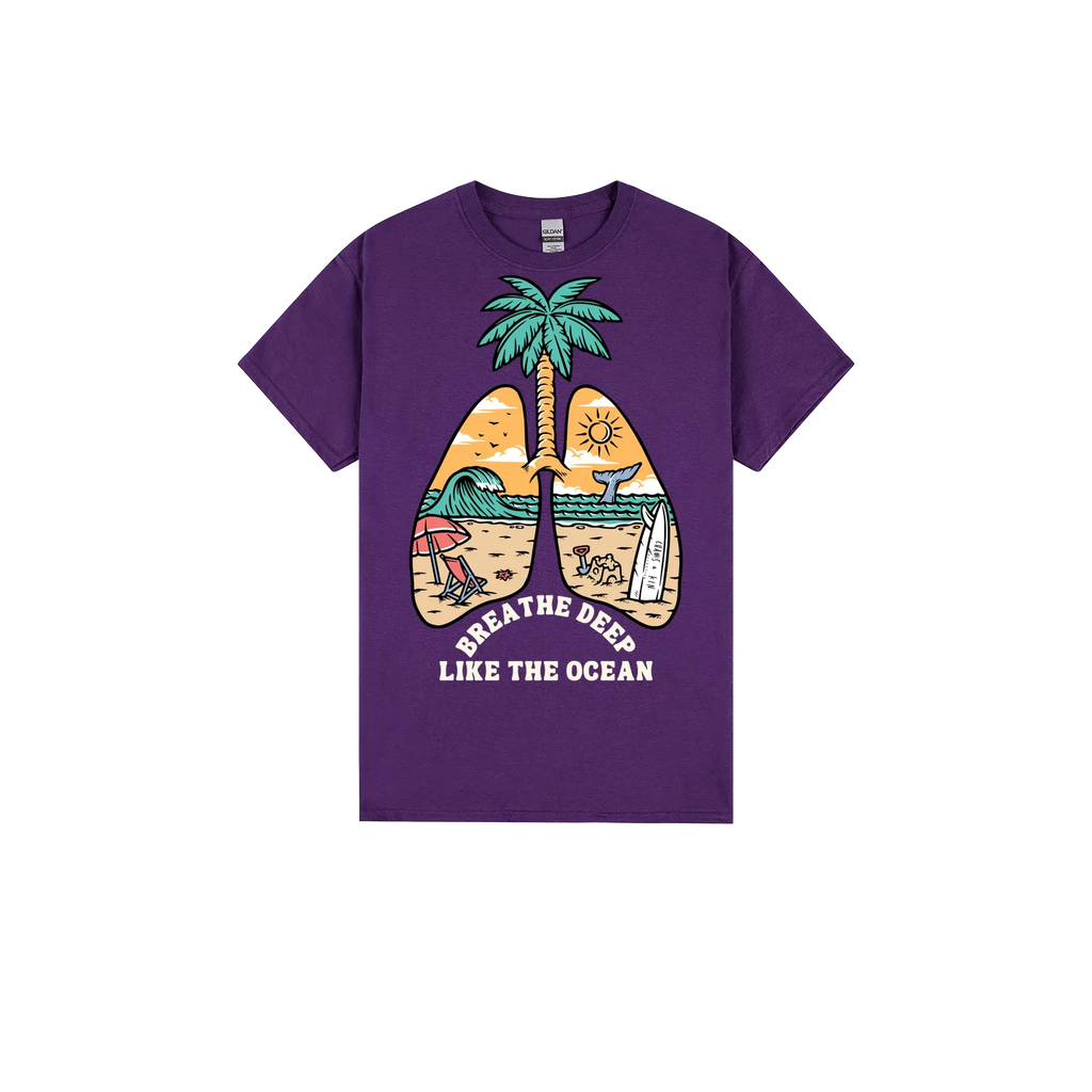 Purple front flat lay