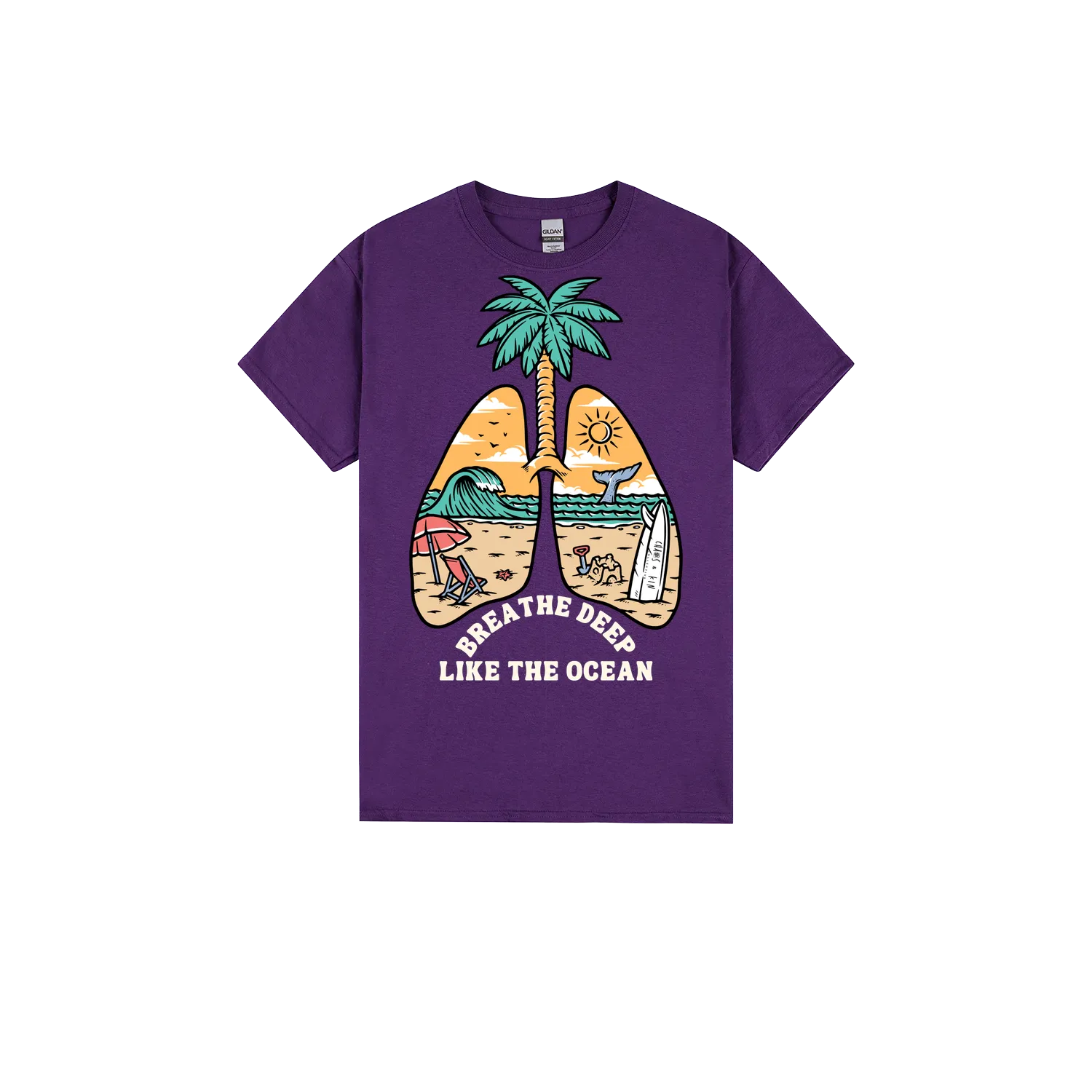 Purple front flat lay