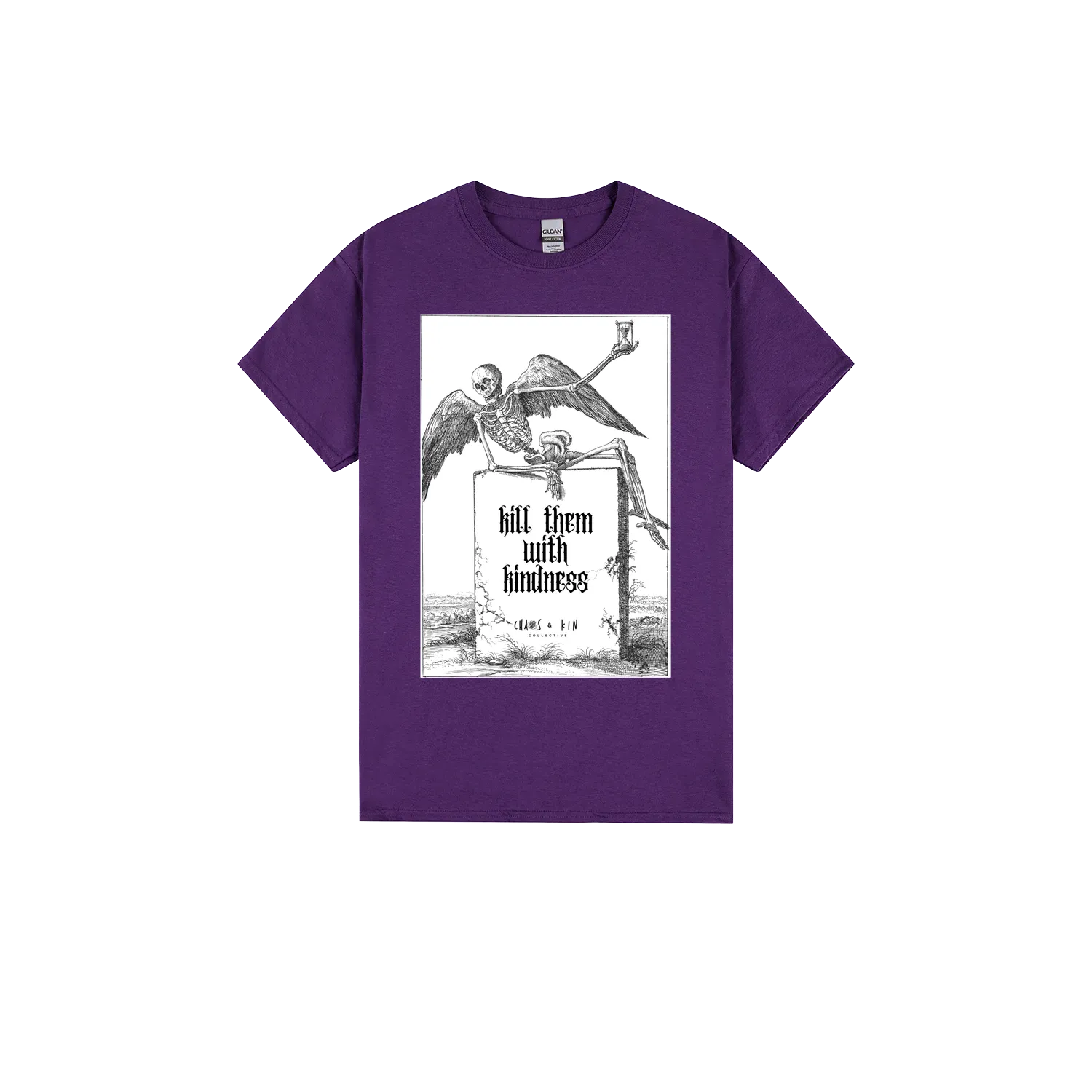 Purple front flat lay