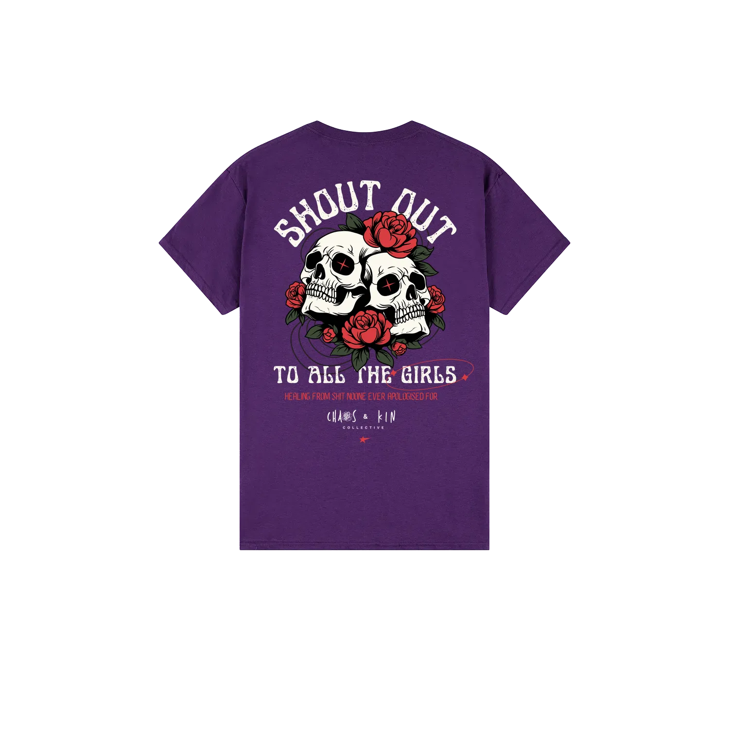 Purple back flat lay