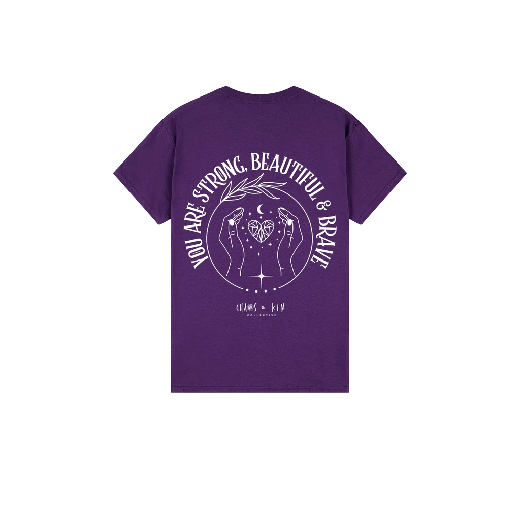 Purple back flat lay