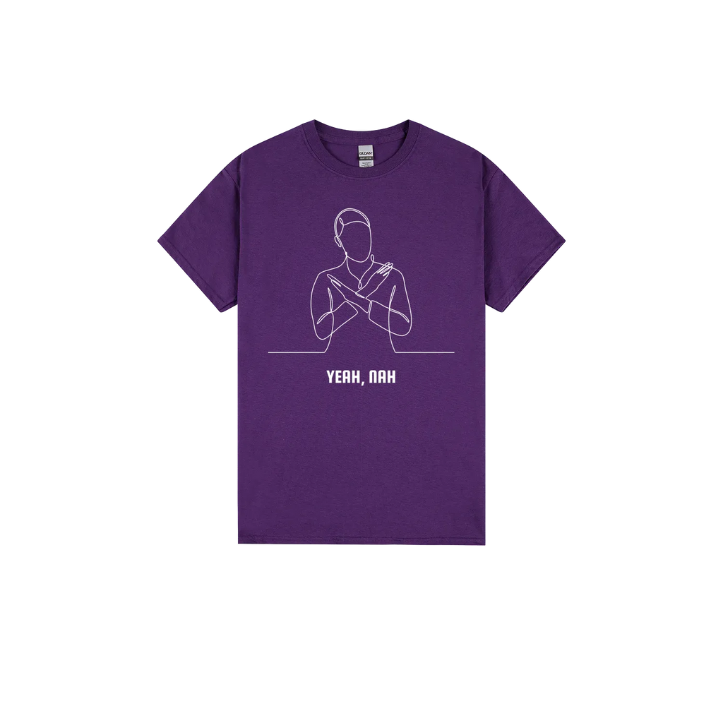 Purple front flat lay