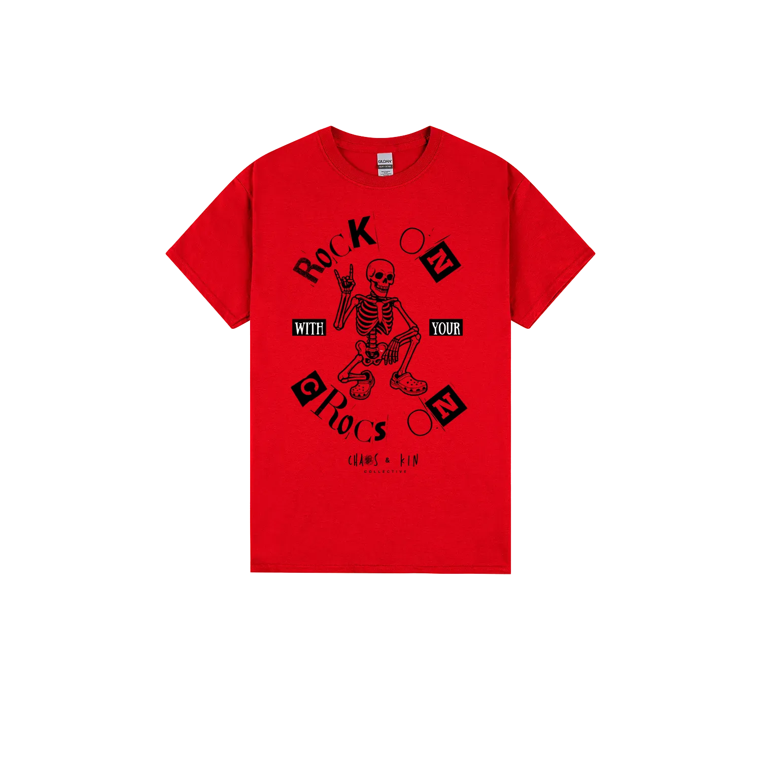 Red front flat lay