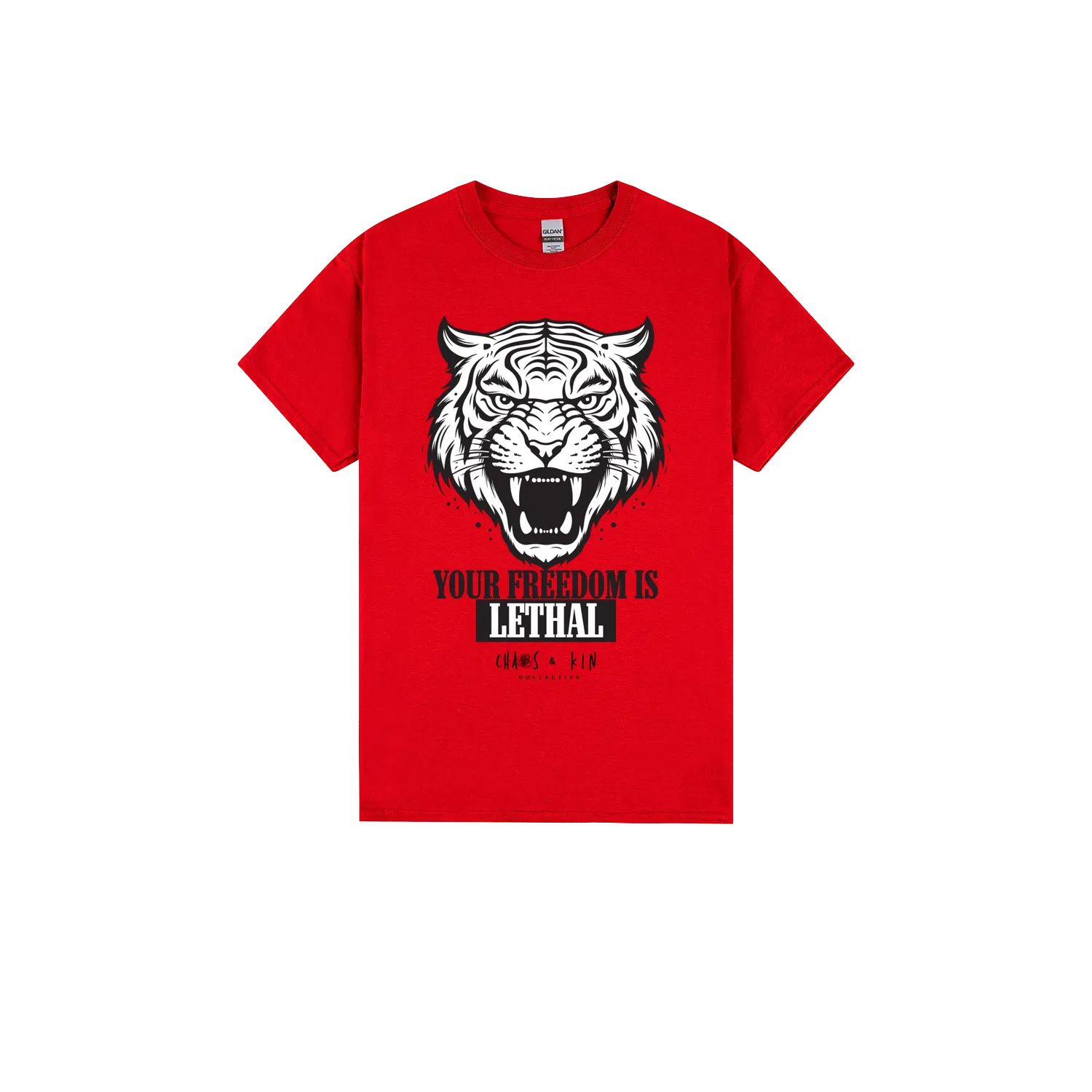Red front flat lay