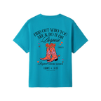 Turquoise back flat lay