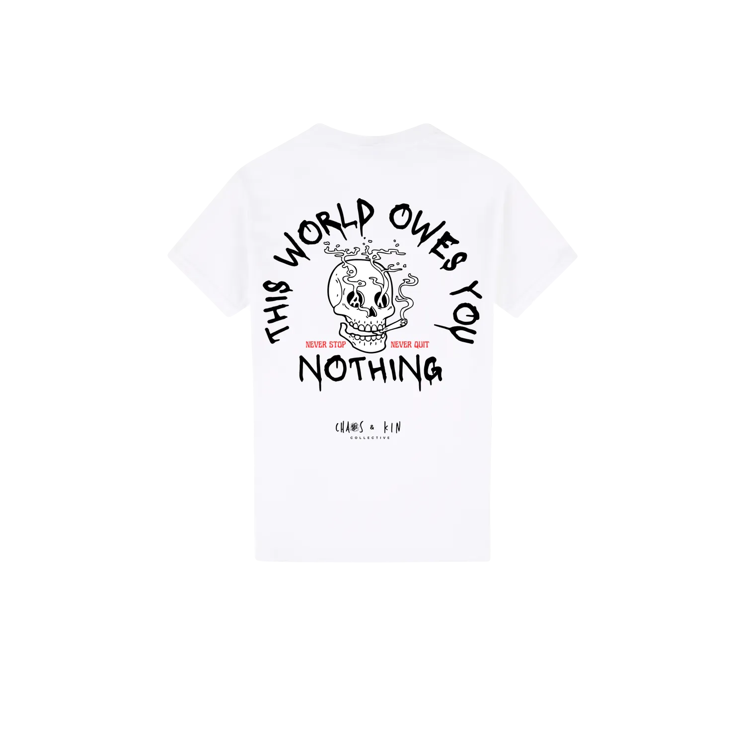 White back flat lay